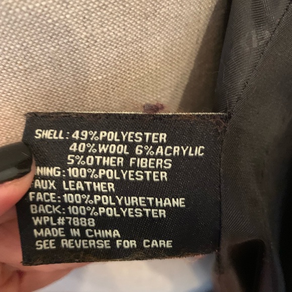 Blue wool pea coat with belted waist - Picture 7 of 7